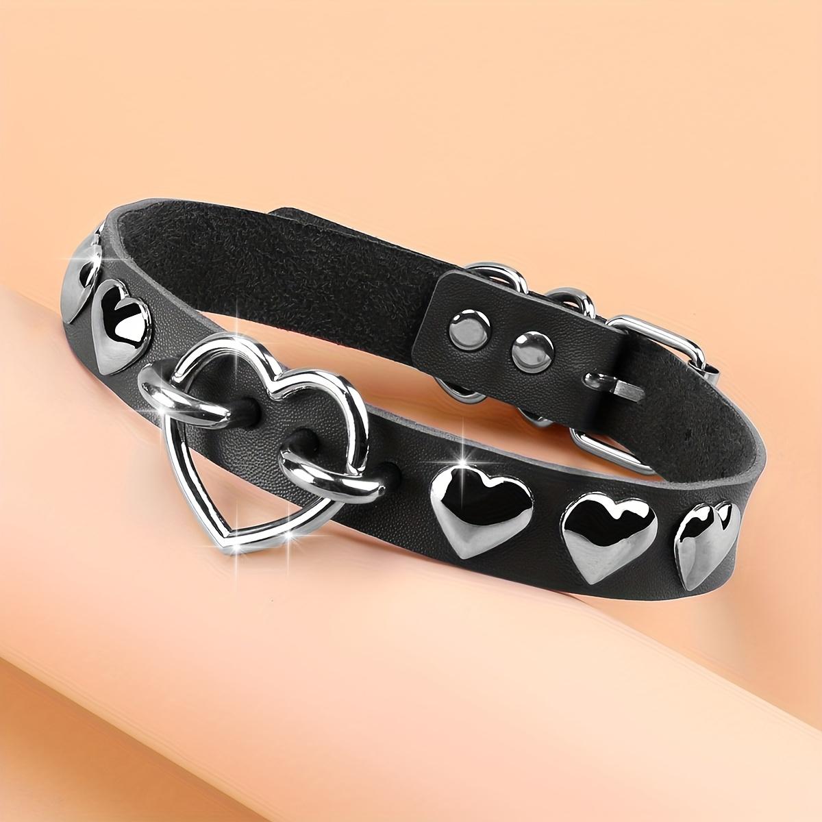 

Punk Heart Pendant Cute Sexy Necklace Pu Leather Collar Suitable For Daily Holiday Party Christmas Valentine S Day Gift