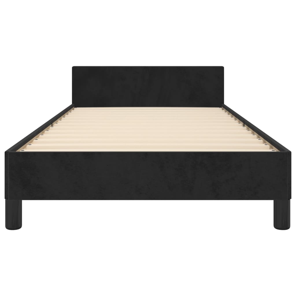 Bed Frame with Headboard Black 90 x 200 cm Velvet
