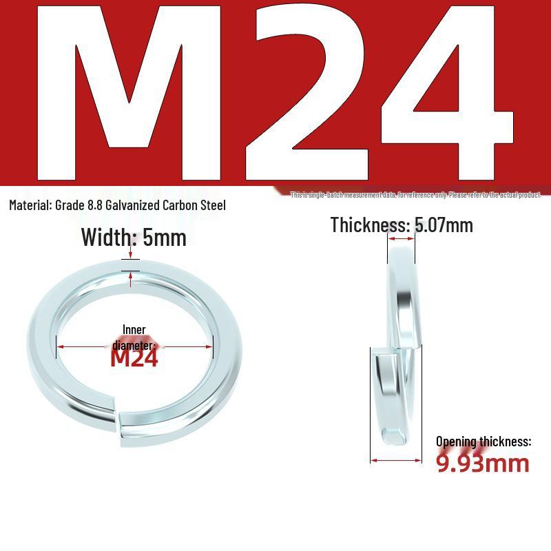 Grade 8.8 Galvanized Open Coil Spring Washer, M3-M30mm