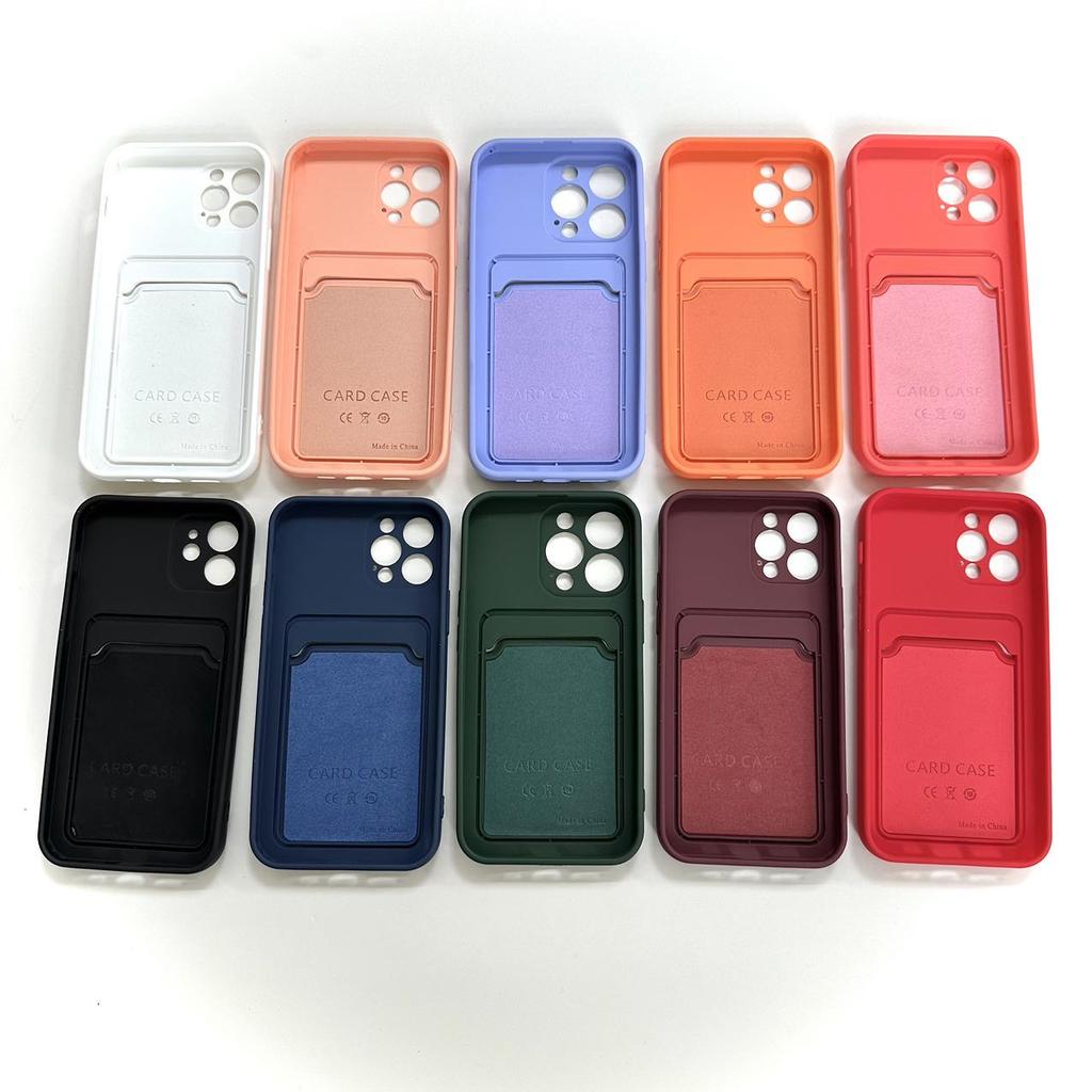 TPU Soft Card Pack Integrated Phone Case For Iphone 12 13 14 15 16 Plus 17 Pro Max Frosted Back Panel Skin Feeling Phone Cover