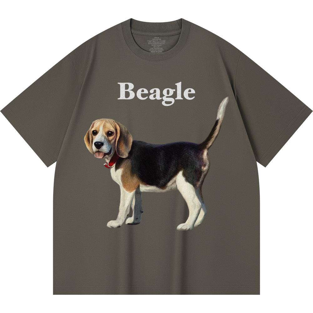 Tricou 230GSM 100% Bumbac cu Imprimeu Beagle Tricouri Amuzante Stil Harajuku Bumbac Pieptănat