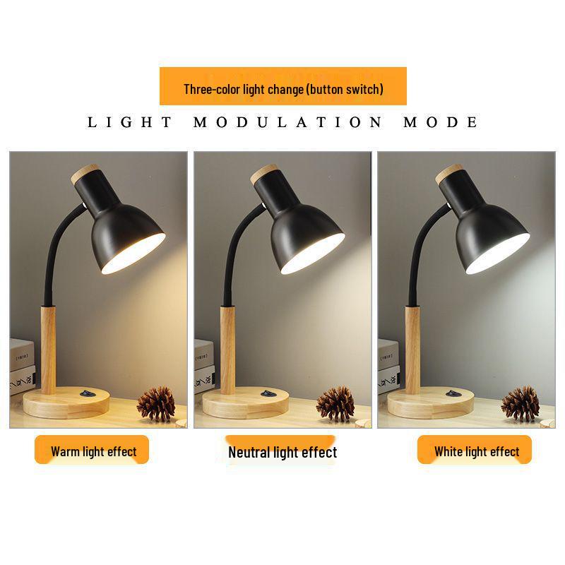 Nordic Retro Eye Protection Table Lamp - Bedside & Study Desk Lamp with Plug-in Feature