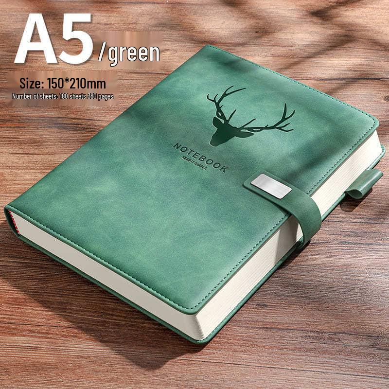 A5 Retro Leather Notebook: Simple Korean Style Diary for Business Meetings and Students