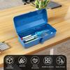 Portable Metal Tool Box Multi Compartment Organizer Heavy Duty Iron Construction Secure Lock For Garage Workshop Storage