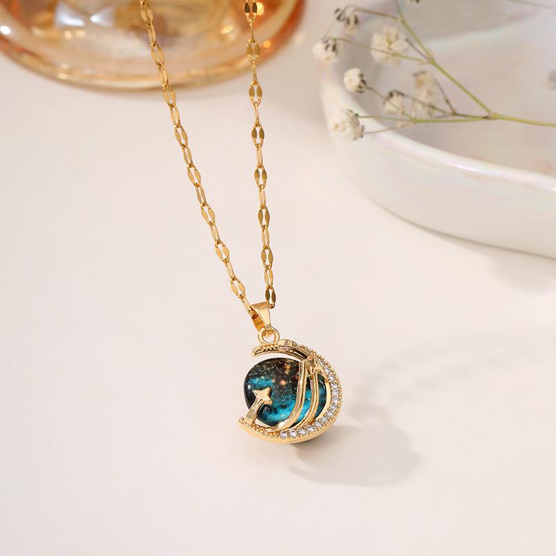 

Легкое роскошное ожерелье Fantasy Planet для женщин, универсальные высококачественные аксессуары на ключицу в виде звезды и луны