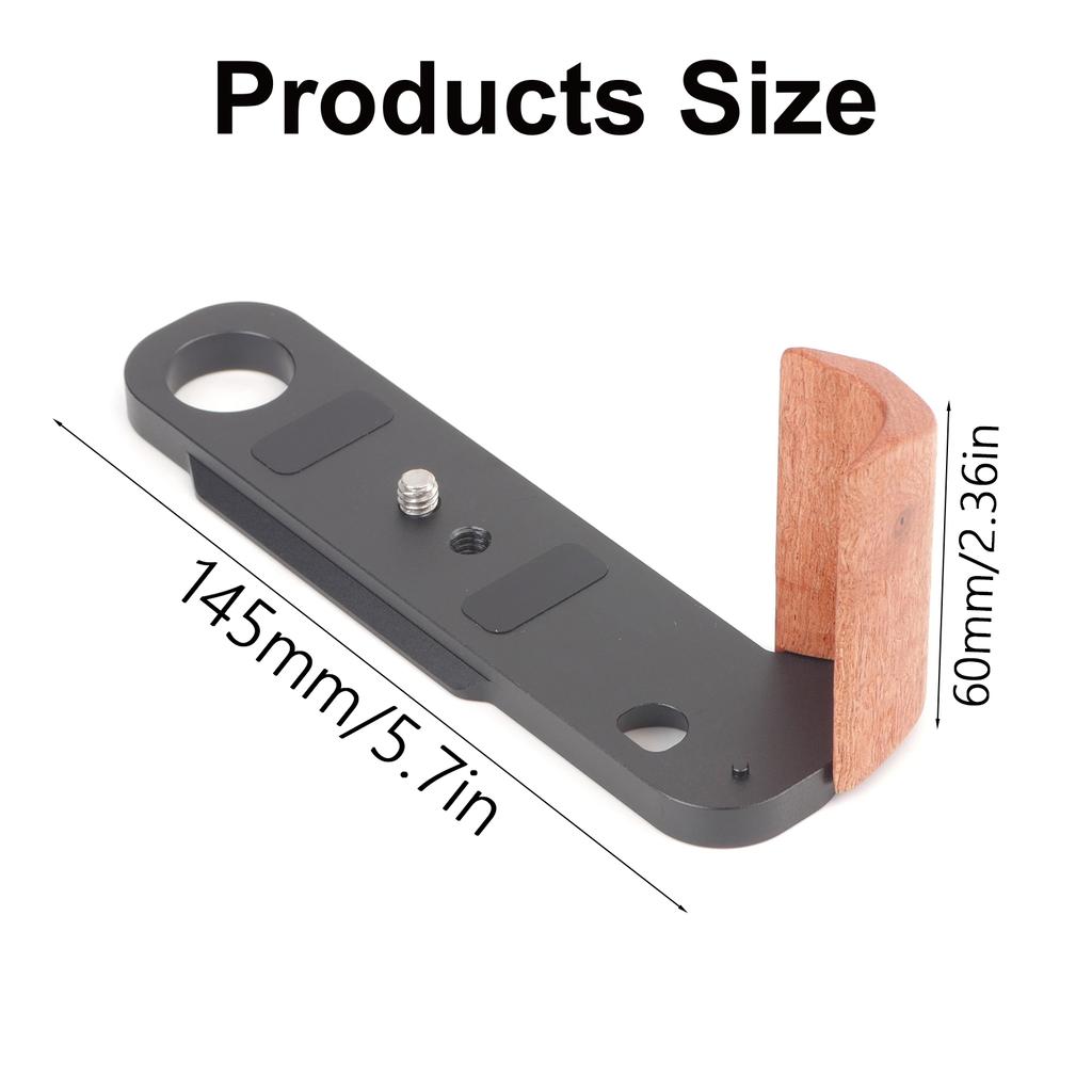 Handgrip L Shape Grip Quick Release Plate Hot Shoe Cover Wood Grip Tripod Mount Replacement for F3 F3HP F3T.F3AF