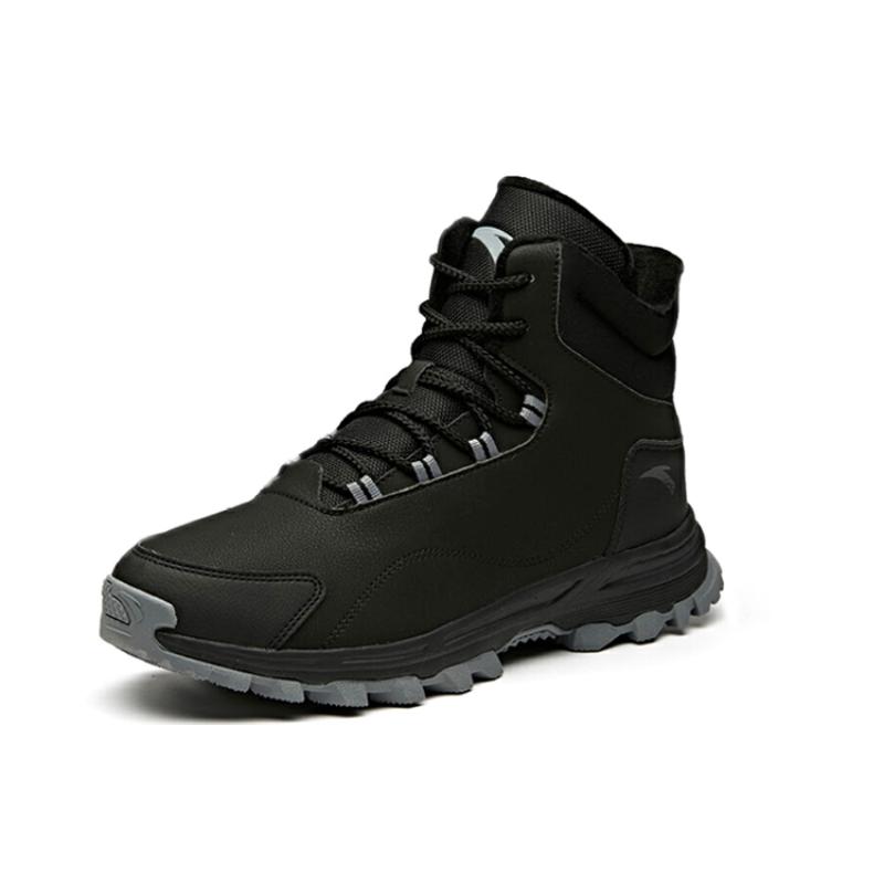 Anta Anti-Slip And Wear-Resistant Height Increasing Warm High-Top Sports Casual Shoes Black Sneakers 11948960-1