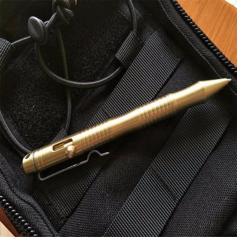 Retro Style Brass EDC Pocket  Pen Sturdy Portable Exquisite Matte Surface Classic Ballpoint Pen
