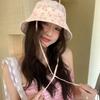 Double Sided Floral Print Bucket Hat Wide Brim Sun Hat Versatile Basin Cap  Spring