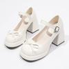 French Mary Jane High Heels Women Spring New Round Toe Shallow Mouth Temperament Not Tired Feet Bow Platform Single Shoes
