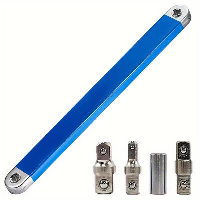 Tight Reach Extension Wrench Set, With 1/2", 1/4" And 3/8" Square Drive Adapters, Universal Extensions Wrench For Small Place