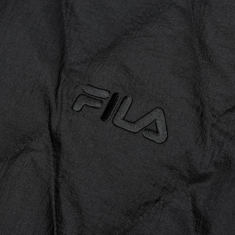 Fila Light Down Jacket Simple Solid Color Hooded Zipper Thin Down Coat Women Jackets Black F11W448906FBK