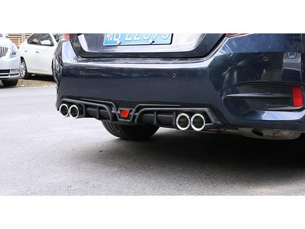 Designed for 10th Gen Civic: Exhaust Mod, Rear Spoiler, Tailpipe Kit, No-Cut Kit, Rear Bumper, Rear Splitter.