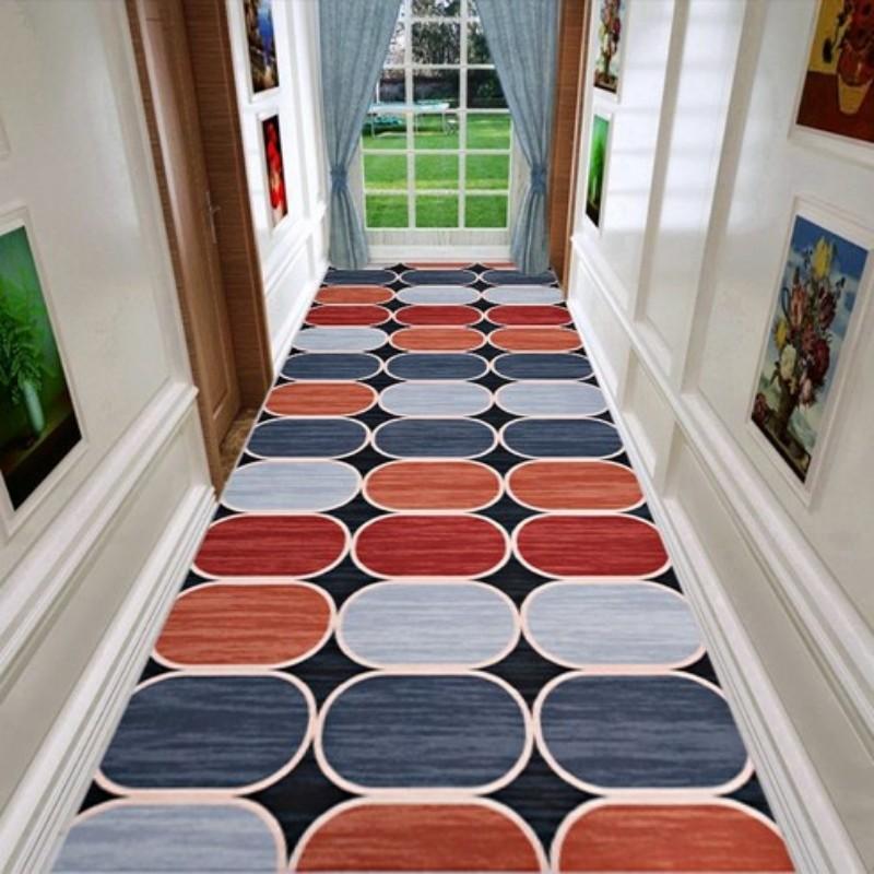 Геометрический Ретро Арт Ковер Симметричный Цветочный Узор Американский Нескользящий Износостойкий Прихожая Холл Гостиная Домашнее Украшение 160*200cm