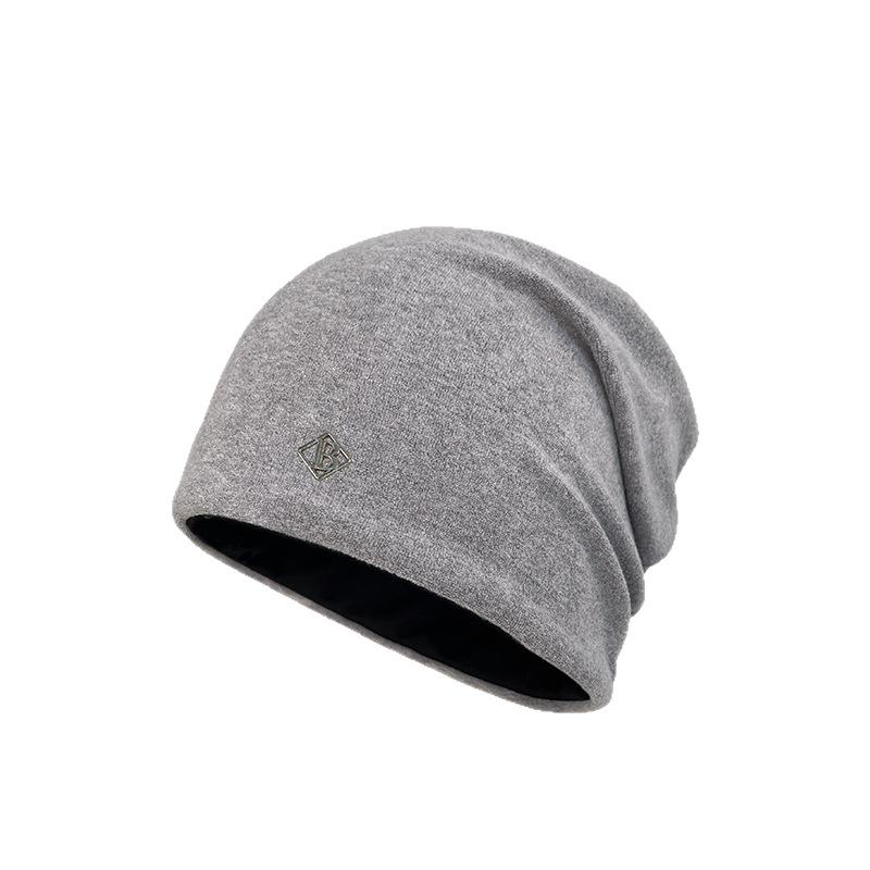 Metal small standard stacking hat children's new spring and autumn loose warm lazy wind knitted hat big head circumference bag head cold hat
