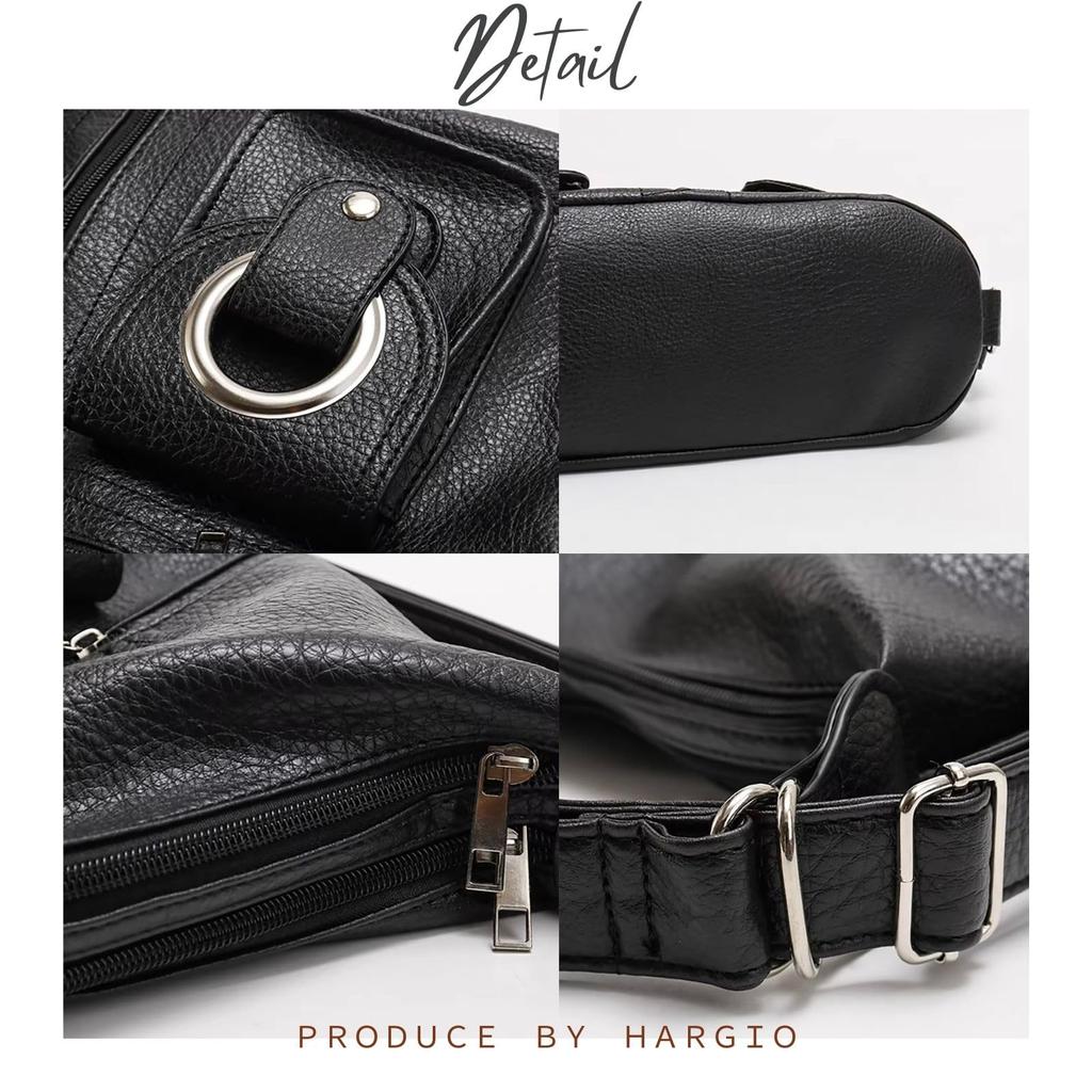 Harujio Hobo Shoulder Shoulder Crossbody Trendy Bag, Bag, Backpack, 2-Way, Y2K, Women's Bag, Leather-Look Black, Bag, Bag, Pocket, Stylish, Cute,