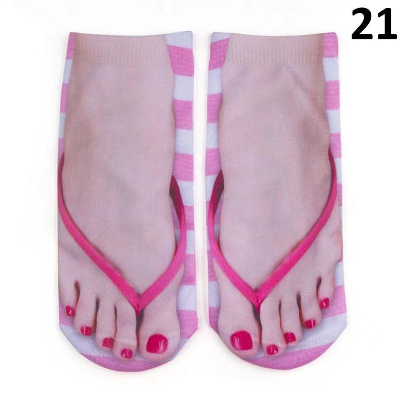 Uformelle flip-flops mønster tøfler sandaler korte sokker mannskap strømper lave ankelsokker