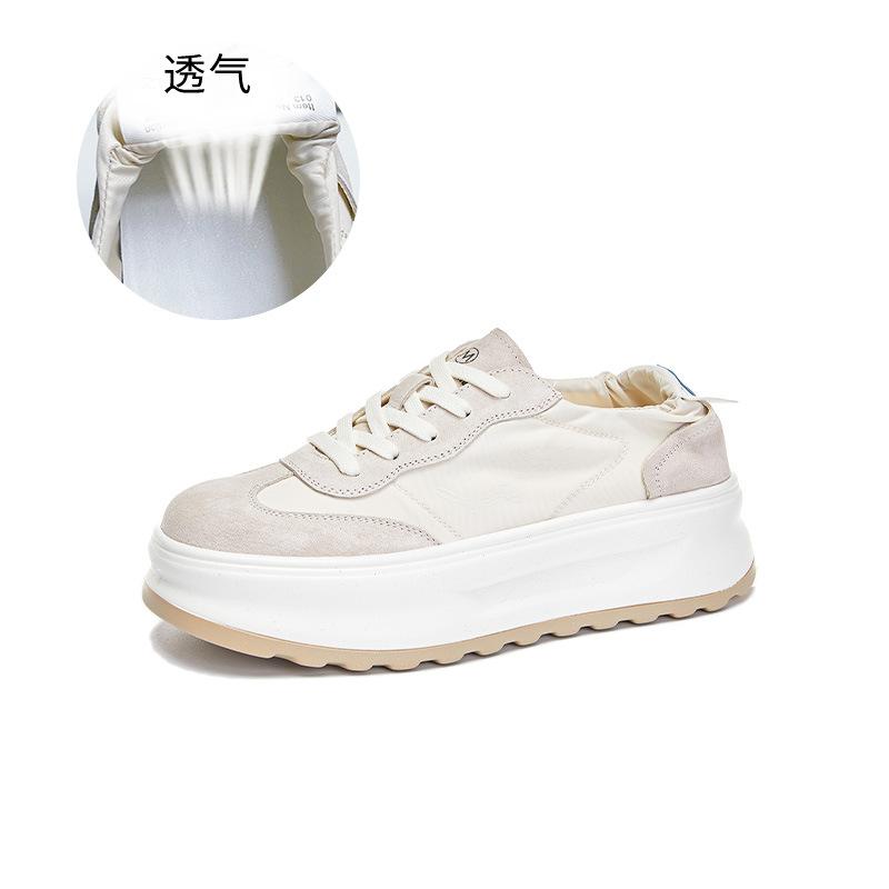 

Genuine leather Forrest Gump shoes women s 2025 summer new platform German training shoes women s casual versatile white shoes sports women s shoes tr 40 бежевый