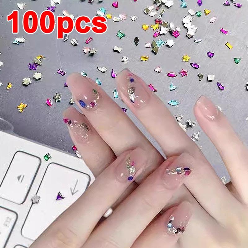 New 100/200/300pcs Rhinestones for Nails Jewel V Cut Stone Nail Diamonds Rhinestones Crystal Mini Ribbon Parts MJZ01