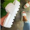 Water Platform Muffin Thick-soled Cool Slippers Women's Spring and Summer New Woven One-word Sandals
