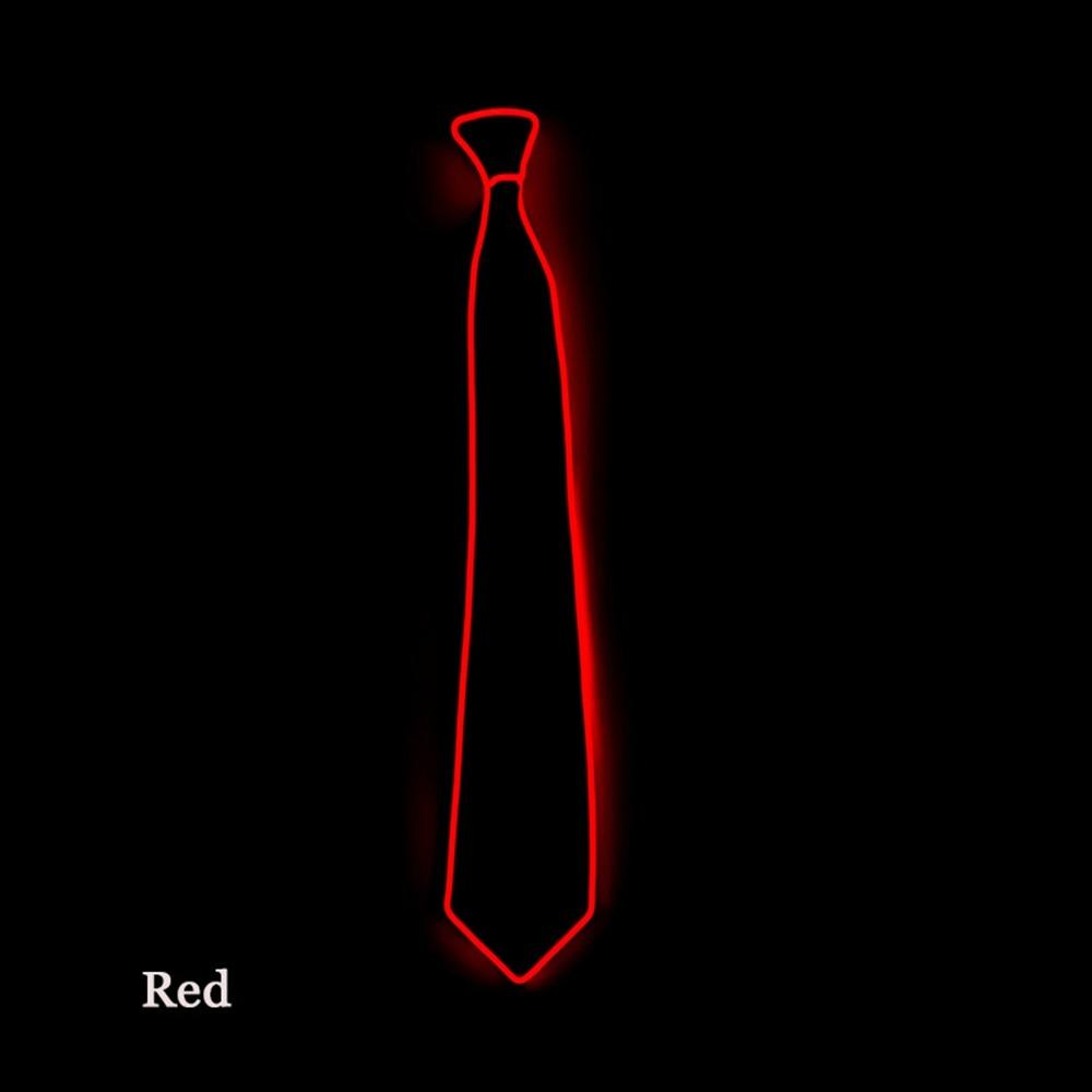 New Adjustable Light Up Neckties LED Luminous Props Funny Gift LED Light Up Tie Flashing Luminous Colored Ties Bar Party