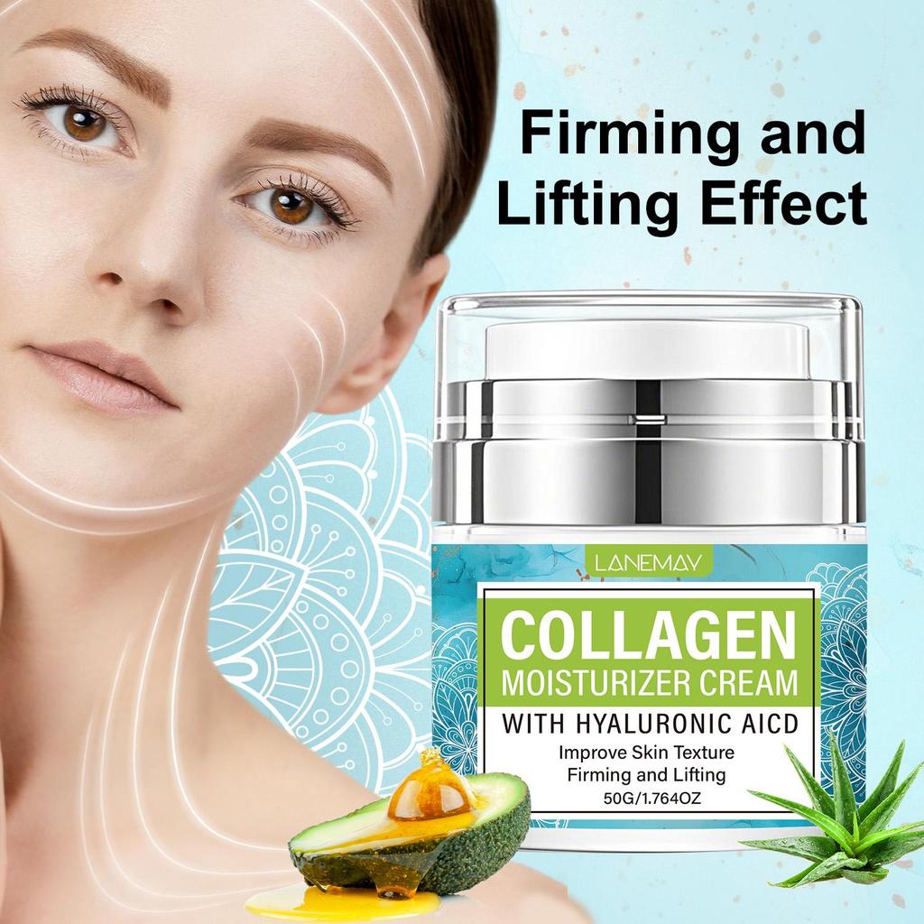 Collagen Moisturizer Cream-Lift And Firms The Skin-Visiby Smooth The Skin-Suitable For All Skin Types, 50g
