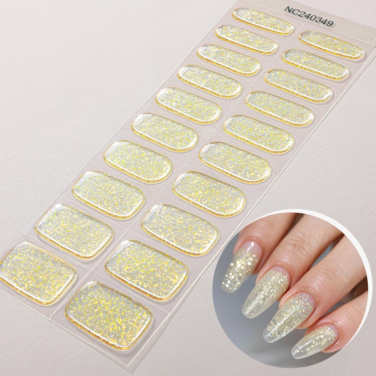 20Stuks Metallic Semi-Uitgeharde Gel Nagellak Strips Aurora Chameleon Volledige Dekking Gel Nagellak Wraps voor Vrouwen Manicure UV/LED Lamp Vereist