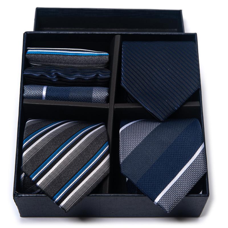 Tie Men'S Dress Business Sigong Grid Gift Box Set Striped Hand Type 8Cm With Gift Box Packaging