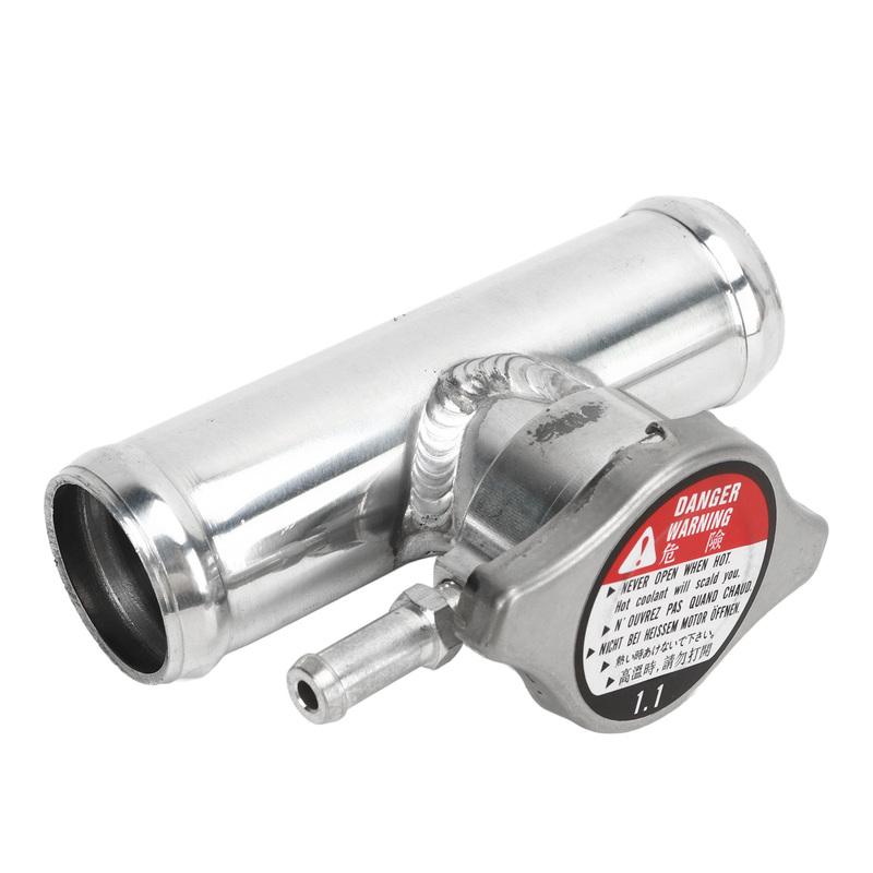 Inline Radiator Hose Filler Neck 32mm 1‑1/4in OD High Temp Resistant Easy To Use Coolant Filler Neck with 16PSI for Cars