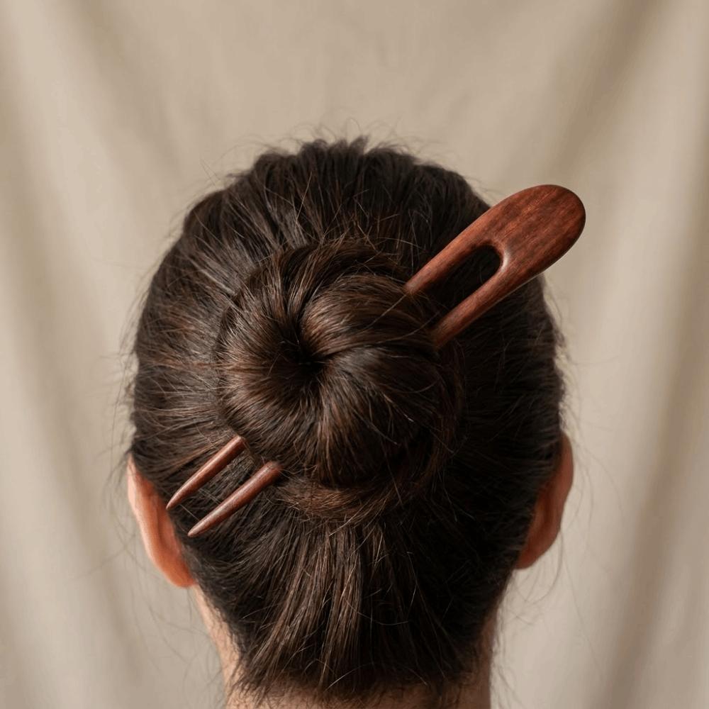 U Shaped Hair Forks Handmade Wood Hairpins and Clips Ponytail Hair Bun Maker Hair Styling Tool