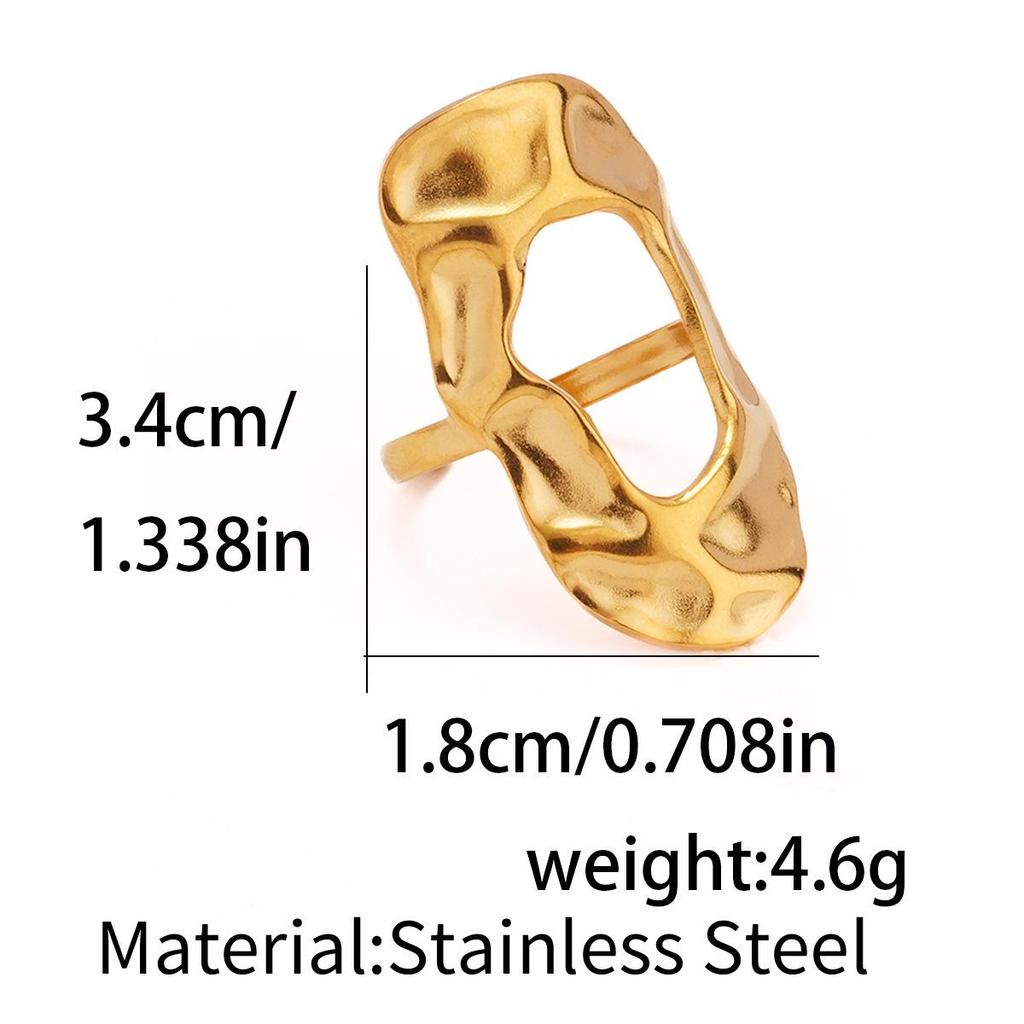 Stainless Steel Women's Luxury European-American Style Cross Irregular Ring