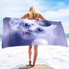 Kawaii Kitten Pattern Seaside Vacation Beach Towel Swimming Bath Towel Sports Towel