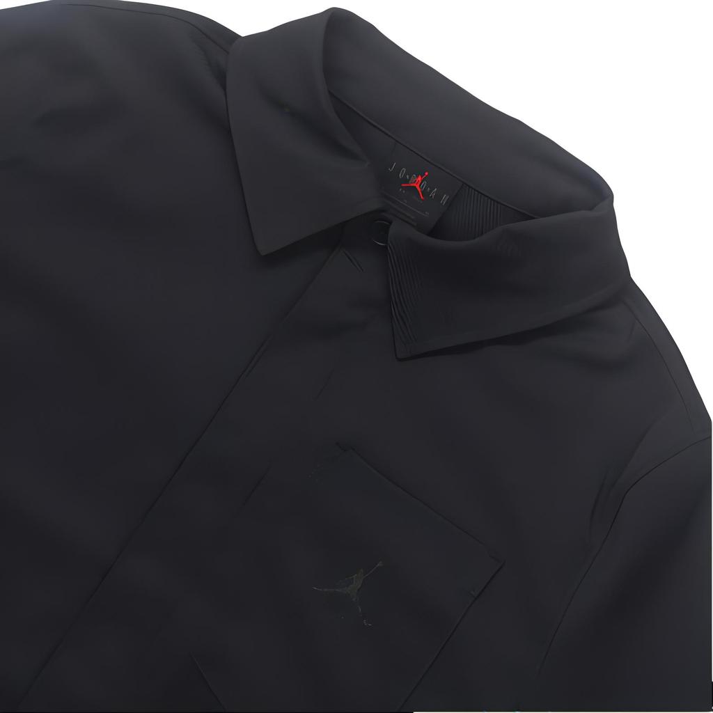 Jordan Solid Color Woven Loose Casual Comfortable Short Sleeve Shirt Women Tops Black FN5767-045