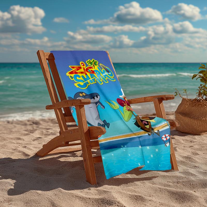 Ultra-Soft Beach Towel with Zig & Sharko Theme,Ideal for Pool - Camping, Diving - Perfect Travel Essential, Vibrant Beach Towel.