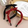 Velvet Bow Headwear Wine Red Refreshing Bow Hair Hoop Korean Headbands Head Hoop Bow Hair Band