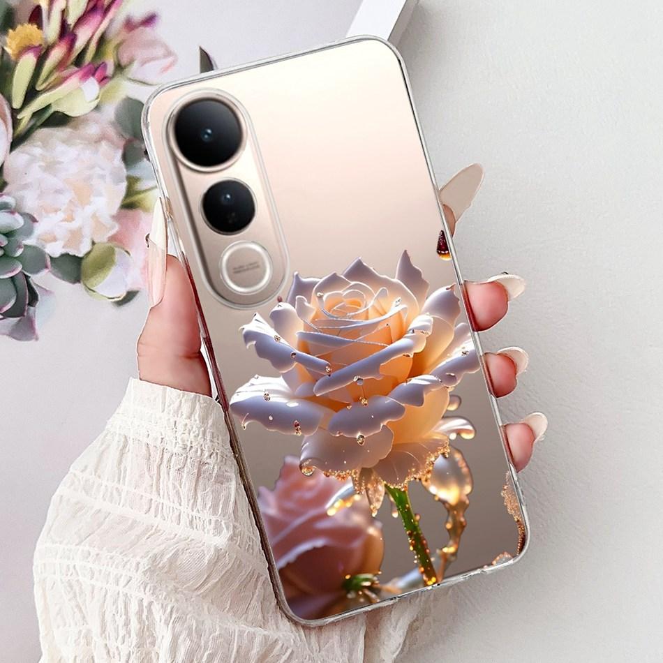 For Vivo V50 Lite V50 V2427 V2441 Elegant Floral Butterfly Phone Case For Vivo V50 V50lite 5G Soft Silicone TPU Cases