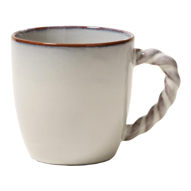 Design Twist Handle Mug Kiln Cup Household Cup Ceramic Cup Office Water Cup