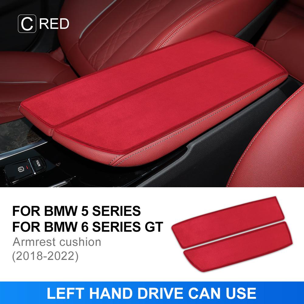 For BMW 5 6 Series GT 2018-2022 G31 G30 G32 Car Armrest Cushion Center Console Armrest Box Mat Suede Cover Interior Accessories.