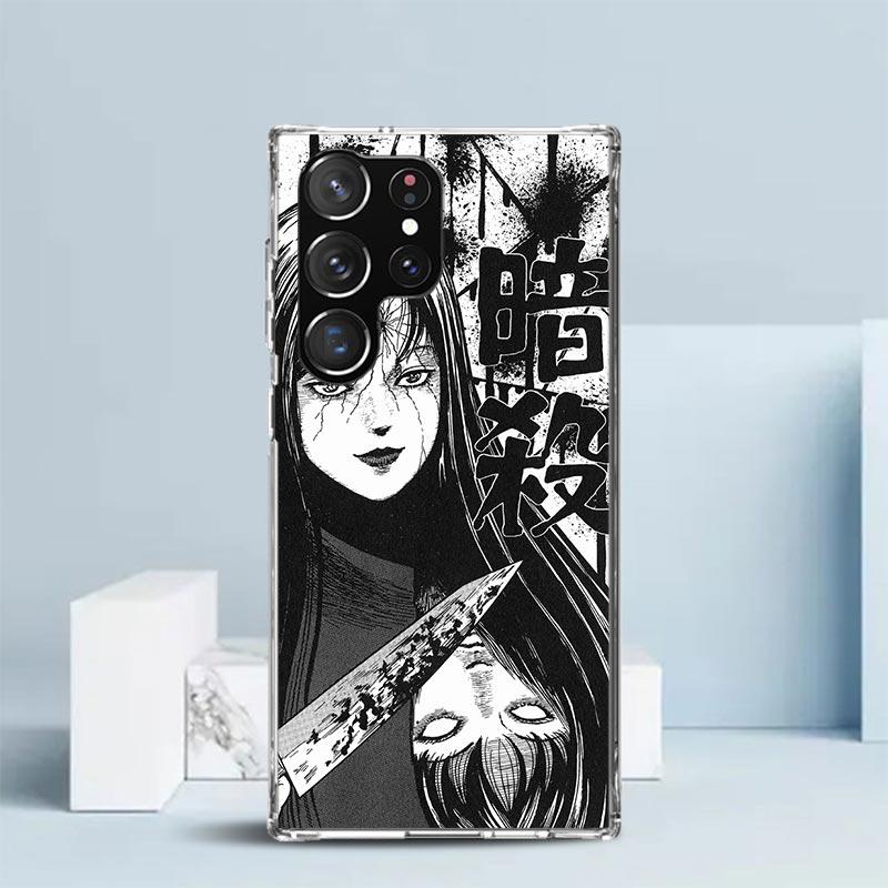

Japanese Horror Comic Anime Soft Cover for Samsung Galaxy S25 Edge S26 S24 S23 Ultra Phone Case S22 S21 Plus S20 FE Print Patter Samsung S25 Plus