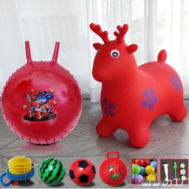 Extra Large Inflatable Bouncy Horse with Music - Thickened Leather Ride-On Pony for Children