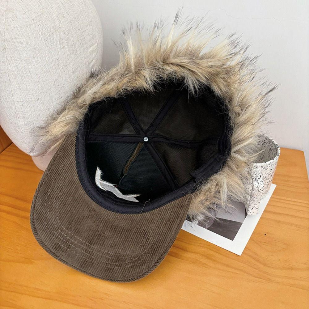 Embroidered Feather Baseball Hat Korean Style Y2k Peaked Cap Corduroy Baseball Cap  Spicy Girls
