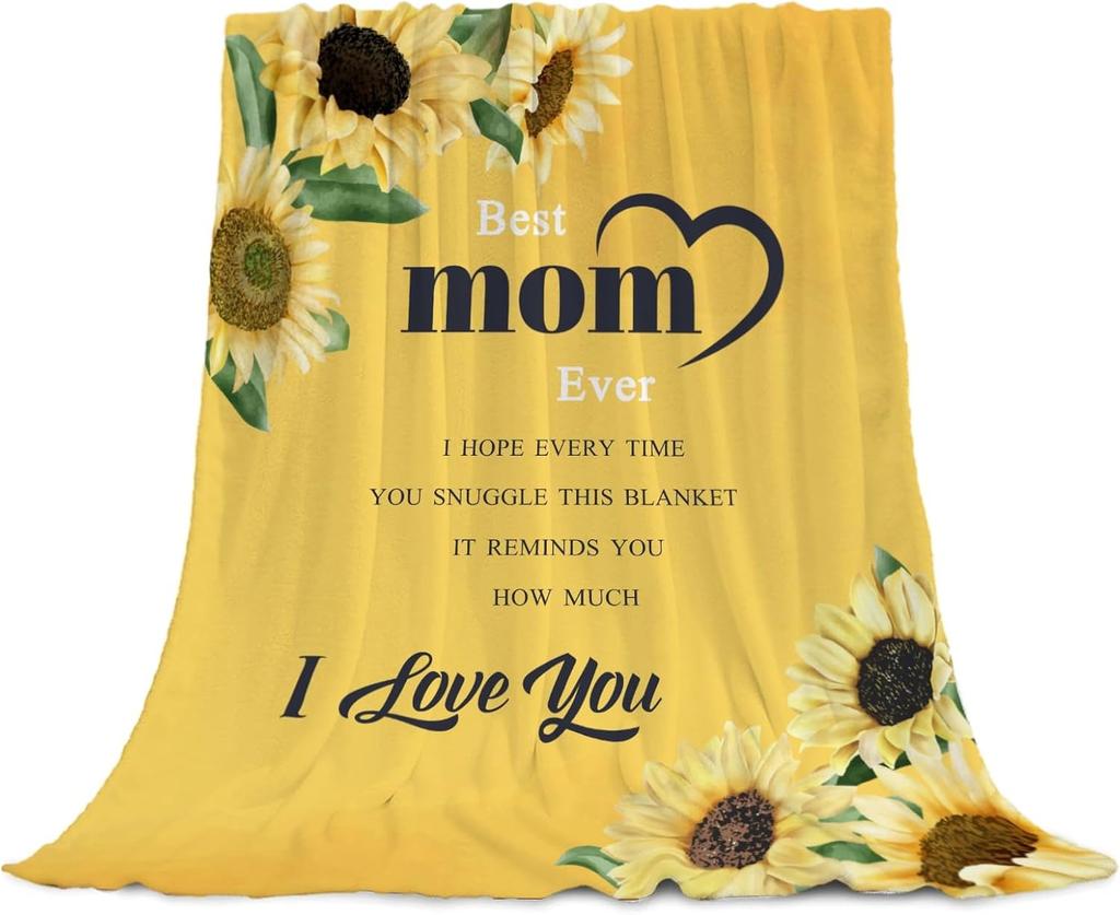 Gifts from Daughter Son for Mother's Day Birthday Mom Gifts Anniversary Unique Gifts for Mom Super Soft Flannel Throw Blankets