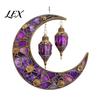 Colorful Glass Suncatcher 2D Acrylic Star Moon Lantern Suncatcher, Crescent Window Hanging Ornament Exquisite Craftsmanship for Home, Patio,