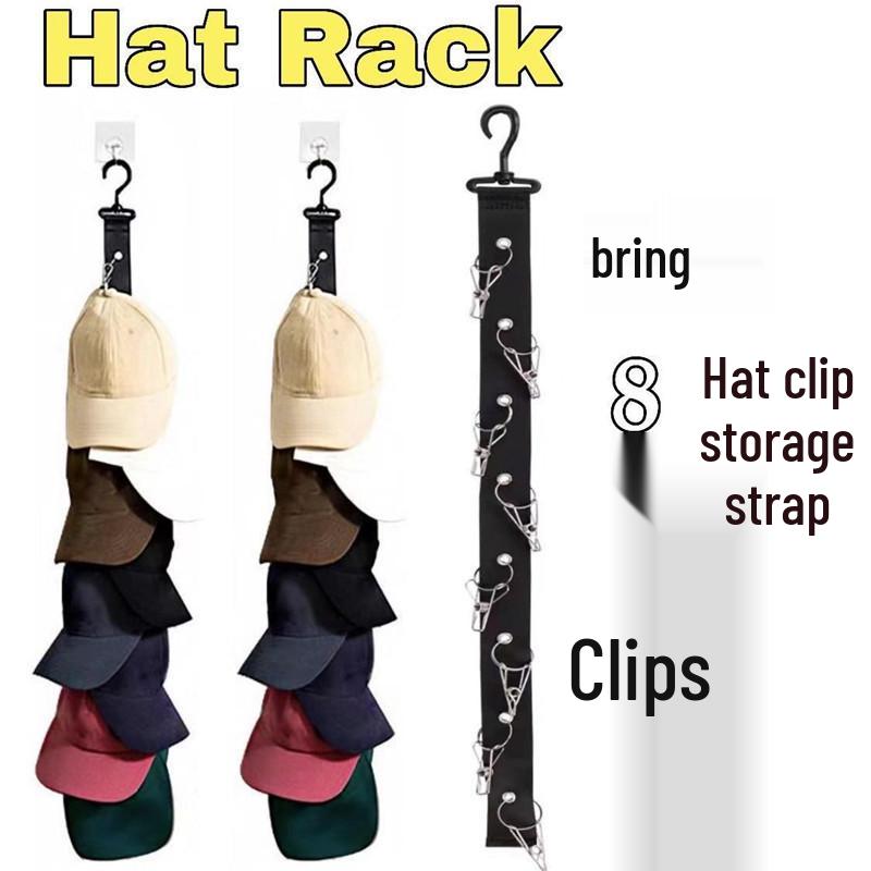 Über-Tür Baseballkappen-Clip & Hut-Organizer mit Wandmontagehaken für Eingangsbereich Garderobenaufbewahrung