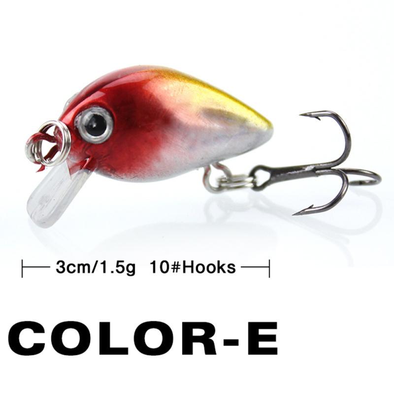 Rybářská návnada Mini Minnow 3cm/1,5g Wobblers Crank Bait 10 barev Umělé návnady