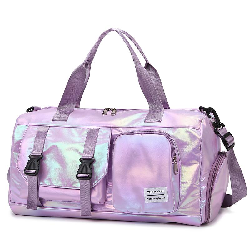 Large Capacity Women'S Nylon Travel Duffel Bag Dazzling Colorful Sports Fitness Bag Very Suitable for Outdoor Sports Travel  Fitness Yoga