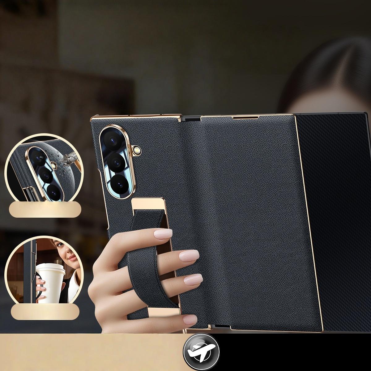 For Samsung Z-TriFold Magnetic Flip Phone Case Nappa Texture Full Coverage 70% off Fold Leather Protective Case For Samsung Z-TriFold&Opp Bag