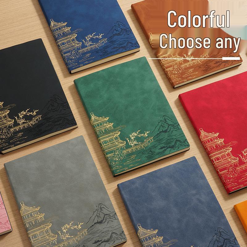 A5 Chinese Tide Custom Logo Soft Leather Notebook - High Appearance for Office and Meetings