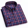 Luxury Hight Qulity 100%Cotton Long-sleeve Shirts for Men Slim Fit Casual Plaid Shirt Houndstooth Office Clothes Elegant Tops