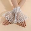 Double Layer Lace Fake Cuffs Pleated False Cuff Sleeve Cute Horn Cuffs Decoration  Photo Prop